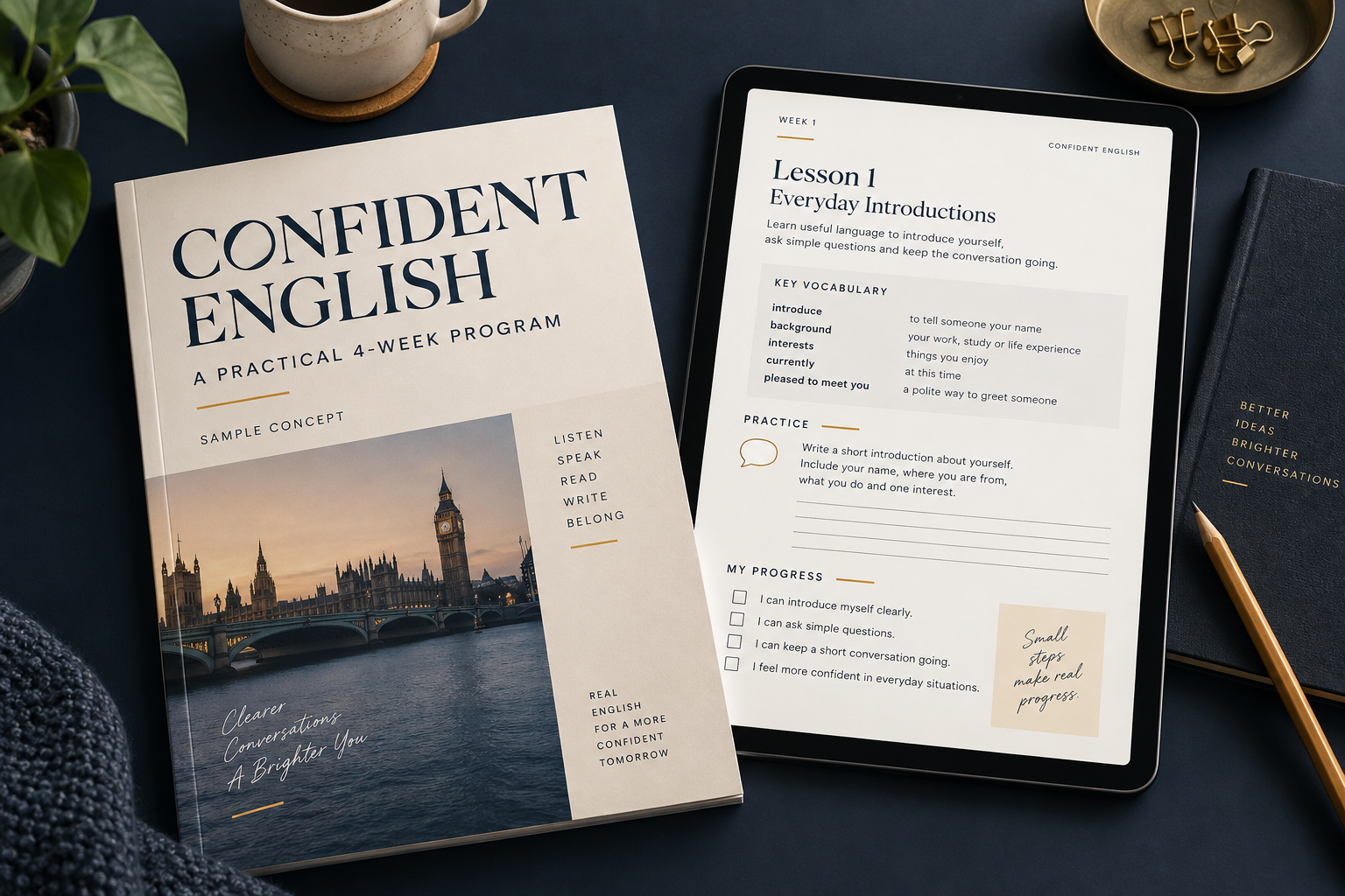Confident English sample course concept